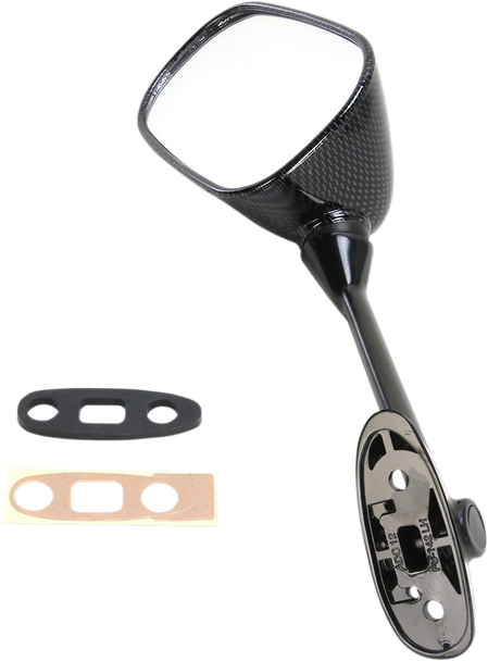 Emgo Mirror - Side View - Black/Carbon Fiber - Rectangle - Left - Suzuki 20-97204 Emgo Mirror - Side View - Black/Carbon Fiber - Rectangle - Left - Suzuki 20-97204