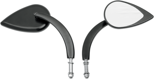 Drag Specialties Mirror - Tear Drop - Black - Long Stem