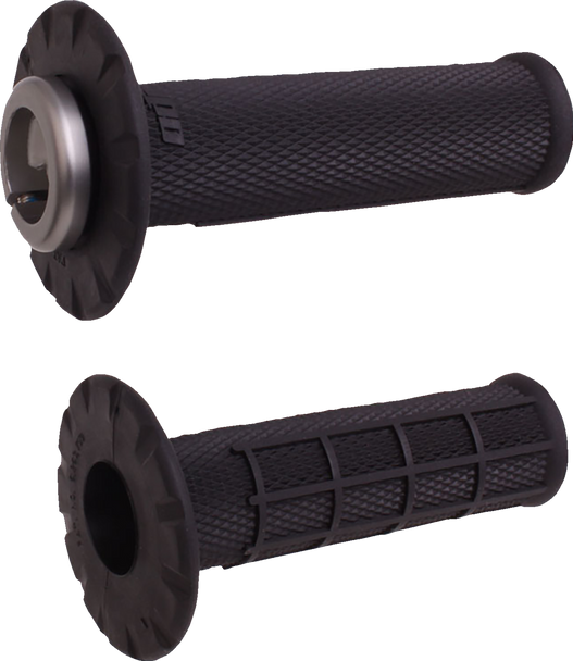 Universal Lock-On Half Waffle Grips - Black/Black H21Uhwb