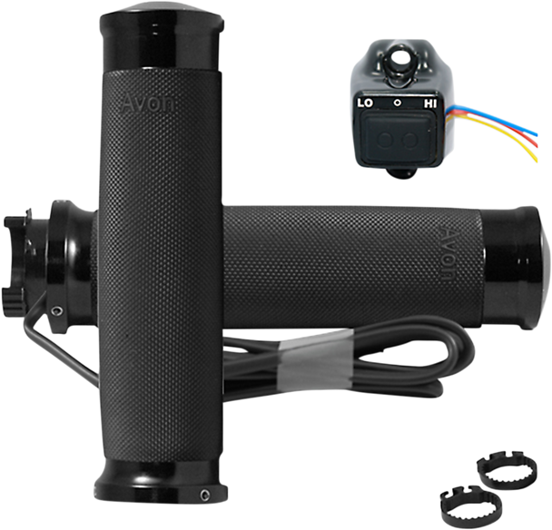 Avon Grips Grips - Heated - Custom Contour - Metric - Black Mt-Cc-86-Ano-Ht