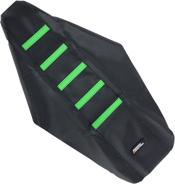 Moose Racing Ribbed Seat Cover - Black Cover/Green Ribs - Kawasaki Kx12503-334Rt