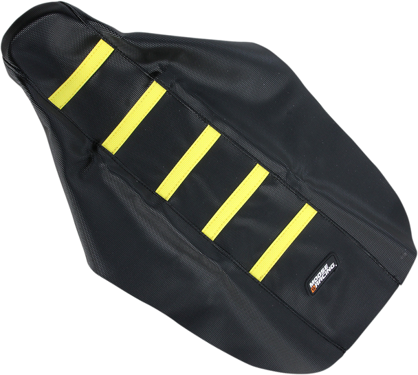 Moose Racing Ribbed Seat Cover - Black Cover/Yellow Ribs - Suzuki Rm8502-331Rt