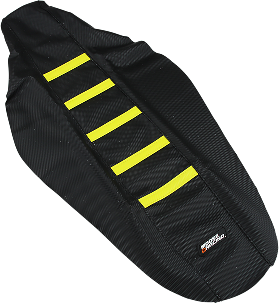 Moose Racing Ribbed Seat Cover - Black Cover/Yellow Ribs - Suzuki Rmz45018-335