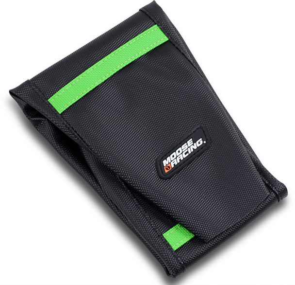 Moose Racing Ribbed Seat Cover - Black Cover/Green Ribs Kxf45019-334
