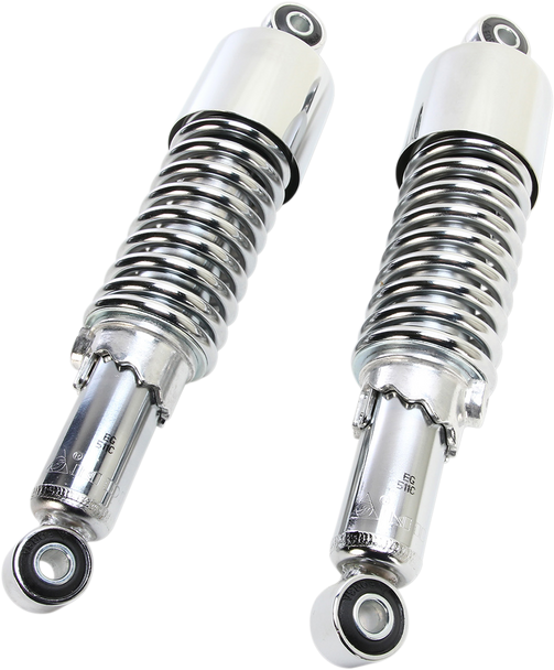 Emgo Custom Shorty Shocks With Shroud - Chrome Body/Chrome Spring Finish - Eye Lowering 17-05693