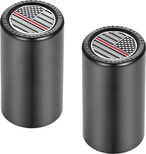 Figurati Designs Docking Hardware Covers - American Flag - Red Line - Long - Black Fd73-Dc-2545-Bk