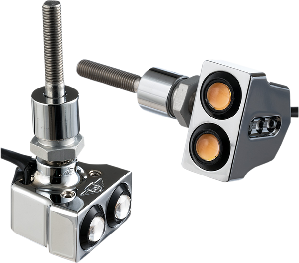 Joker Machine Rat Eye Mirror-Mount Turn Signals - Dual - Chrome 05-216C Joker Machine Rat Eye Mirror-Mount Turn Signals - Dual - Chrome 05-216C