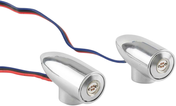 Paul Yaffe Bagger Nation Lightningbullet - Marker Lights - Amber/White - Chrome Pyo:Lb-F-Drl-C