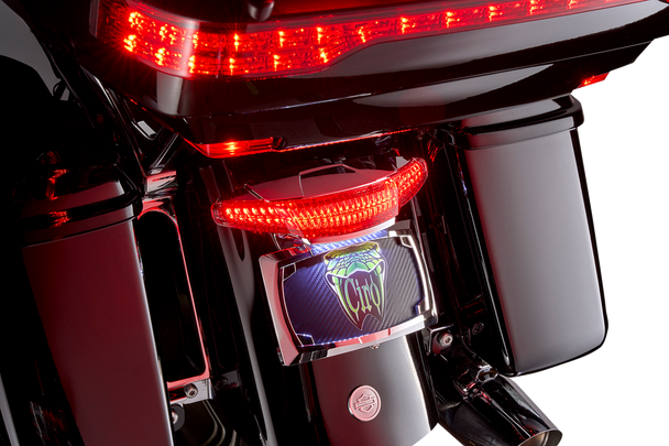 Ciro Taillight/License Plate Mount - Smoke Lens - Chrome 40453