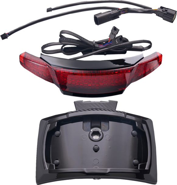 Ciro Taillight/License Plate Holder - Red Lens - Black 40374