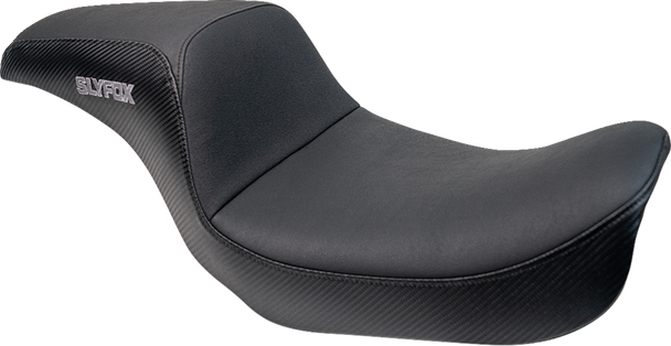 Drifter Seat - Gray Logo - Black Vinyl W/ Slipstop - Carbon Fiber - Dyna '96-'03 4883B-Slyfox