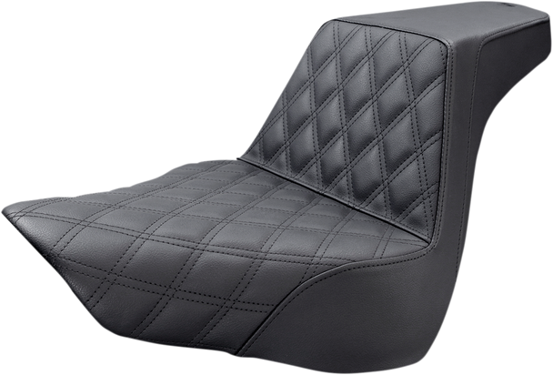 Saddlemen Step-Up Seat - Front Lattice Stitch - Black - Fl/Fx '18-'24 818-27-172