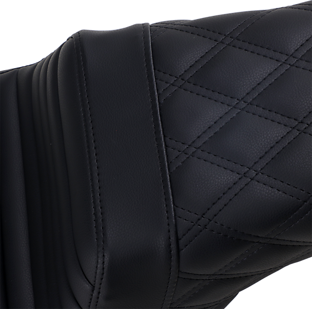 Saddlemen Step-Up Seat - Front Tuck-N-Roll/Rear Lattice Stitch - Black 806-04-176