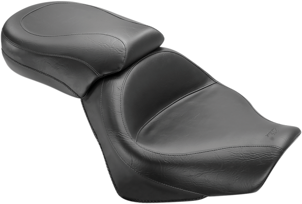 Mustang Seat - Vintage - Wide - Touring - Without Driver Backrest - Two-Piece - Smooth - Black 76161