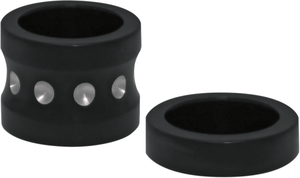Covingtons Axle Spacers - Dimpled - Black - With Abs - Pair C0015-B