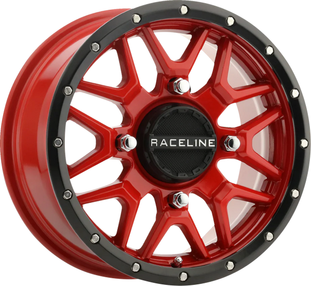 Raceline Wheels Wheel - Krank - Simulated Beadlock - Front/Rear - Red - 15X7 - 4/137 - 5+2 (+10 Mm) A94R-57037+10