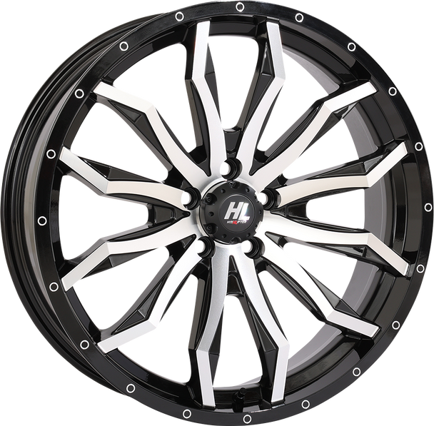 High Lifter Wheel - Hl21 - Front/Rear - Gloss Black W/Machined - 20X7 - 5/4.5 - 4+3 (+10 Mm) 20Hl21-1145