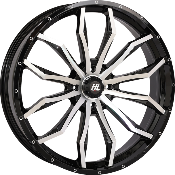 High Lifter Wheel - Hl21 - Front/Rear - Gloss Black W/Machined - 24X7 - 4/137 - 4+3 (+10 Mm) 24Hl21-1137