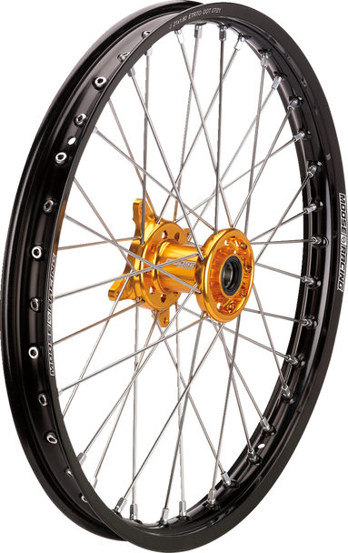 Moose Racing Wheel Assembly - Sx-1 - Complete - Front - Black Wheel/Gold Hub - 21X1.6 - Suzuki Sf-16021-Bkgd