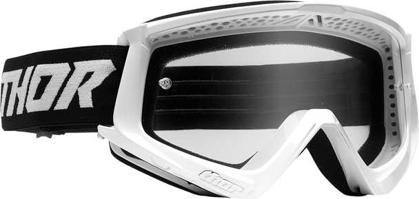 Thor Combat Goggles - Racer - White/Black