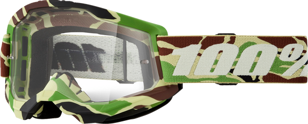 100% Strata 2 Goggle - War Camo - Clear 50027-00024