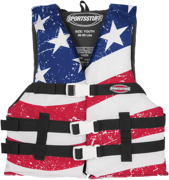 Airhead Sports Group Youth Stars & Stripes Pfd Vest - Red/White/Blue 30098-03-A-Us
