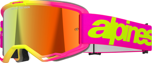 Vision 5 Goggle - Wordmark - Pink/Yellow Fluo - Red Mirror 5102425-3085