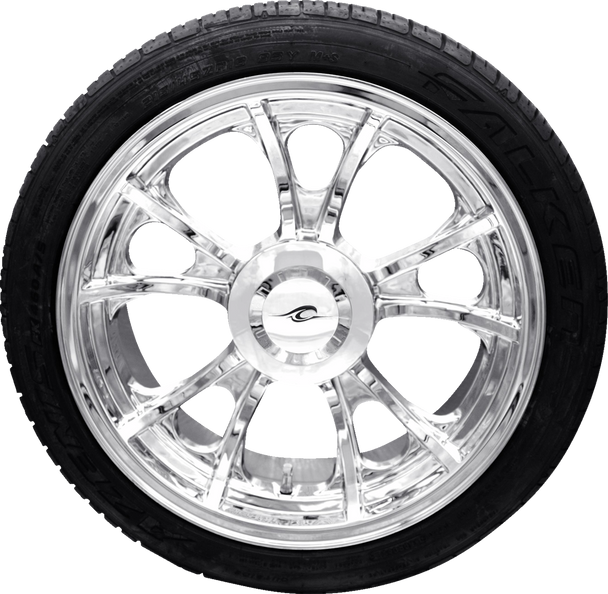 Coastal Moto Largo 3D Rear Wheel - Chrome (18") | Falken Tire (215/45Zr18) - Trike Pkg-Lgo-187T-Ch