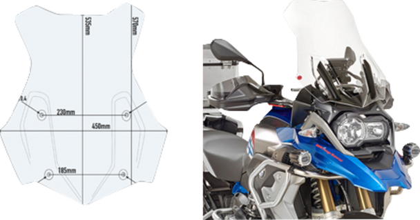 Givi Windshield - Clear - Bmw 5124Dt