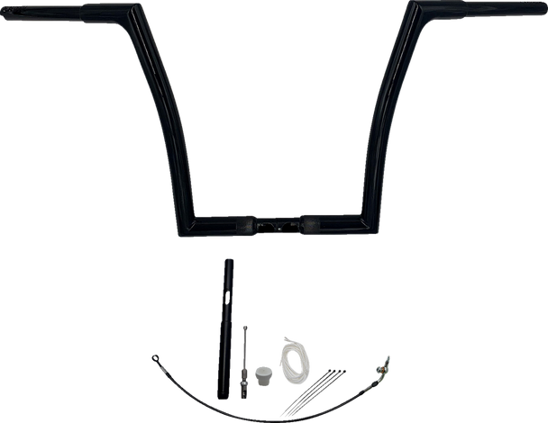 Fat Baggers Inc. 1-1/4" Ez Install Flat Top Handlebar Kit - 14" - Black 719914-B