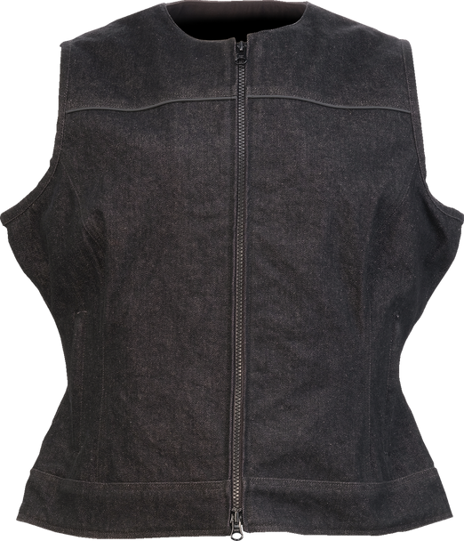 Z1R Women'S Denim Vest - Black - 3W