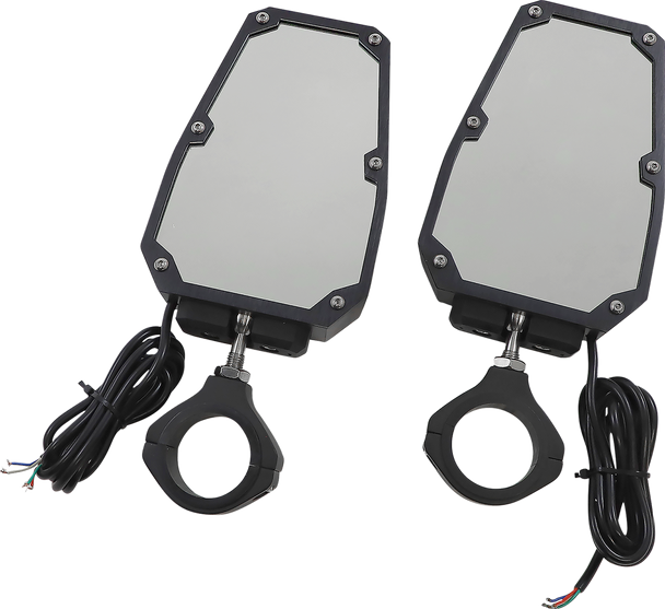 Moose Offroad Mirror - Side View - Led - Hexagon - Black M60-7010B