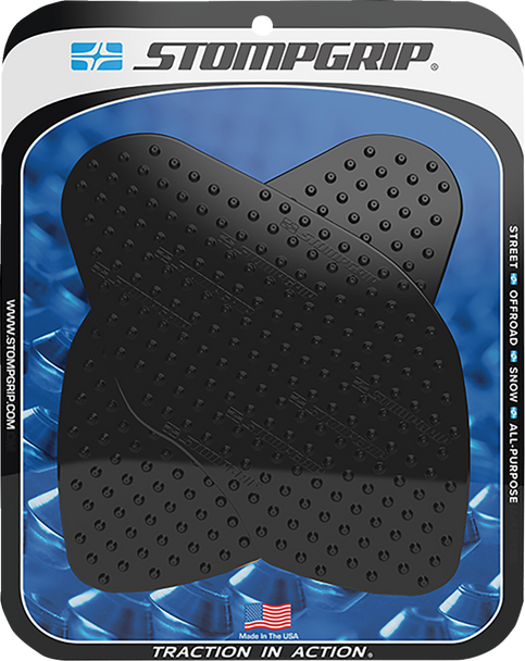 Stompgrip Traction Pad Tank Grips - Volcano - Black - V-Strom 650 Xt 55-10-0124-1B