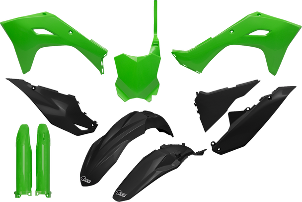 Ufo Body Kit - Green/Black - Kawasaki - Kx 250/450 Kakit231F@333
