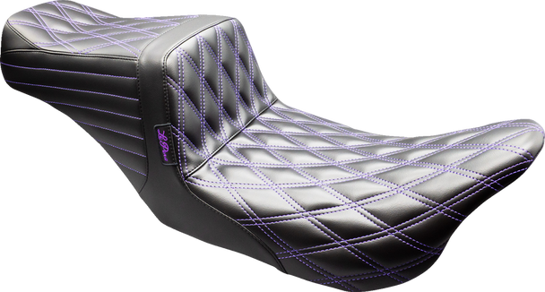 Le Pera Seat Tailwhip Double Diam Blk/Purple 2008-Touring Lk-587Dd-P01