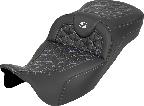 Saddlemen Seat Roadsofa Tri Gripper Ext Rch Silver Stitch 808-07B-21105