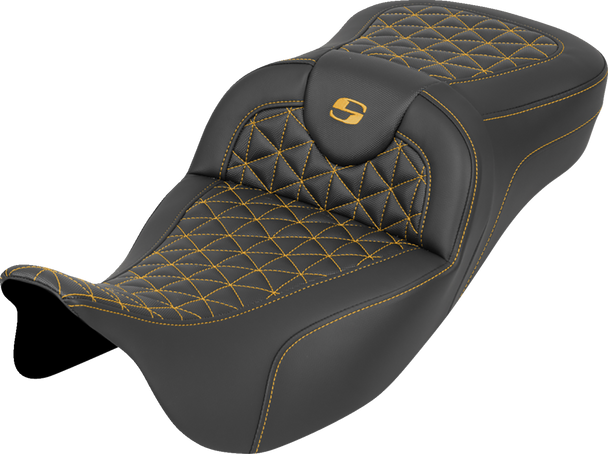 Saddlemen Seat Roadsofa Tri Gripper Ext Rch Gold Stitch 808-07B-21107