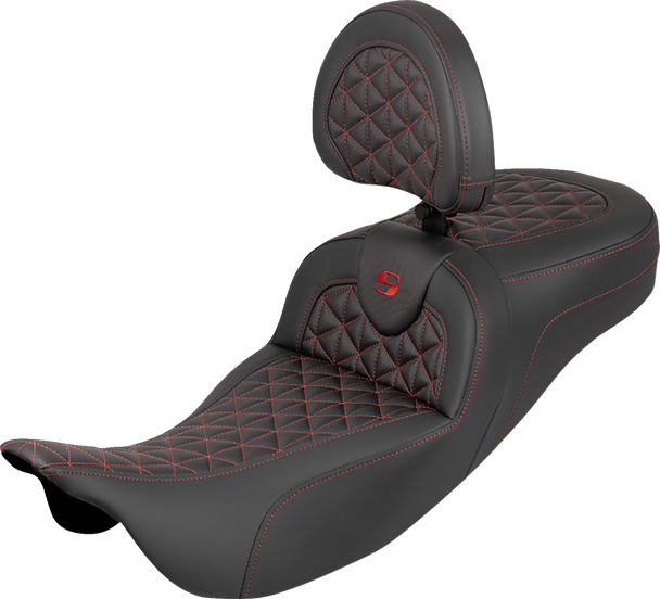 Saddlemen Seat Roadsofa Tri Gripper W/Db Red Stitch 808-07B-211B4