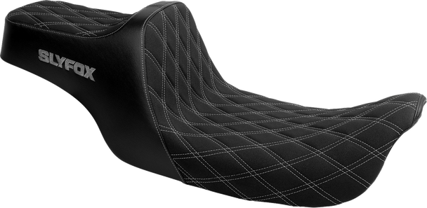 Slyfox Seat Highnoon 2Up Silver Logo Dd Slip Stop Dyna 2006-17 4694D-Slyfox