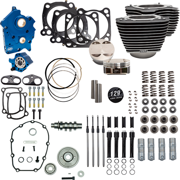 S&S Cycle Powerpak Oilcool 4.320"Bore 4 3/8"Stroke 550G Cam Wbw/Hi M8 310-1227C