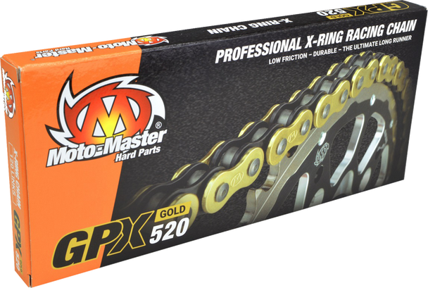 Moto-Master Mx Chain Gpx-520G X-Ring, 120 Links, Gold 652005