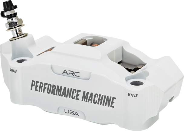 Performance Machine (Pm) Caliper Front Left White 125X4 Race Series Radial Mount 0052-2427-Wc