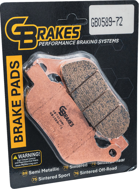 Gbrakes Brake Pad Hh Sintered Gb0589-72 Gb0589-72