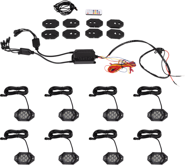Moose Offroad Rocklghts Kt Rgb 8Pod Mse 100-3615-Pu
