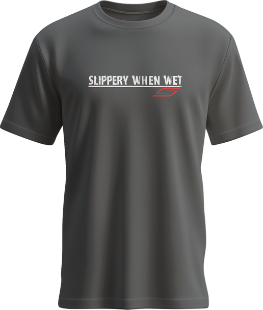 Slippery Tee Slippery When Wet Charcoal Xl