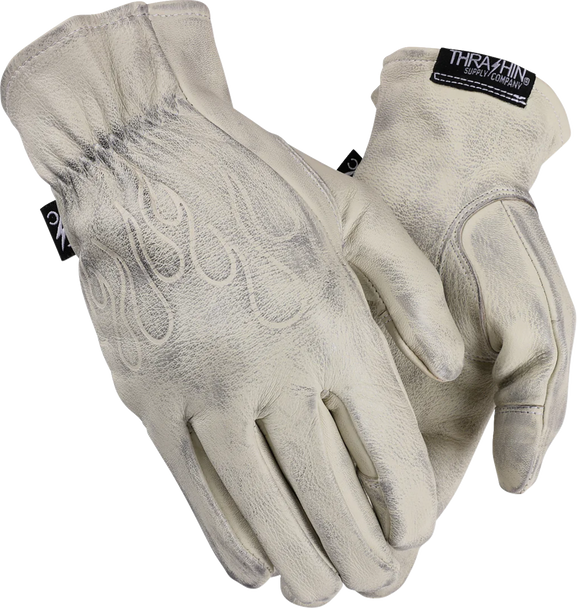 Thrashin Supply Co. Glove Roper Leather Bone White Xl Trg-00-11