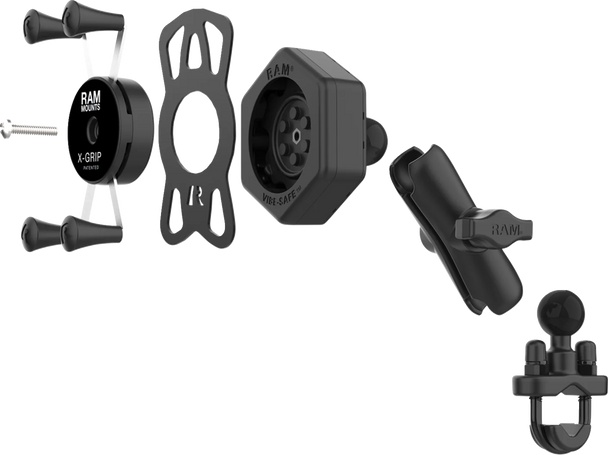 Ram Mounts Kit Xgrip With Vibe Safe And U Bolt Base Medium Ram-B-149Z-Un7-462