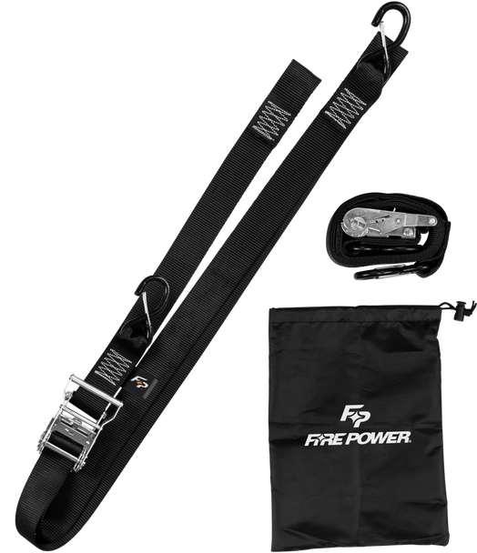Fire Power 2" Tie-Down Ratchet W/Soft-Tie 8' Long Black 2/Pk A4