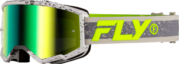 Fly Racing Yth Zone Goggle Drk Gry/Hi-Vis W/ Iridescent Grn Mirror Lens 37-51526Y