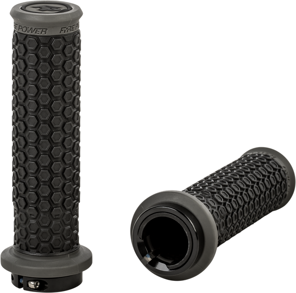 Fire Power Pilot Atv Lock-On Grips Black/Gray 24-0109
